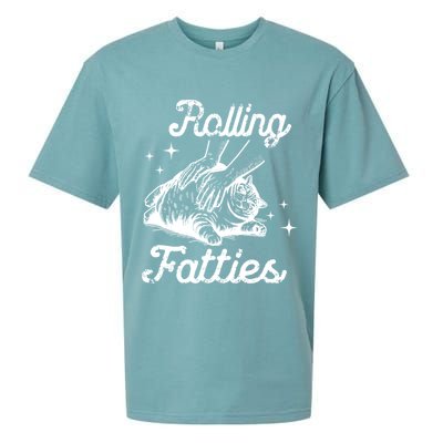 Rolling Fatties Cat Funny Sueded Cloud Jersey T-Shirt