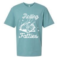 Rolling Fatties Cat Funny Sueded Cloud Jersey T-Shirt