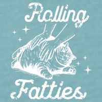 Rolling Fatties Cat Funny Sueded Cloud Jersey T-Shirt