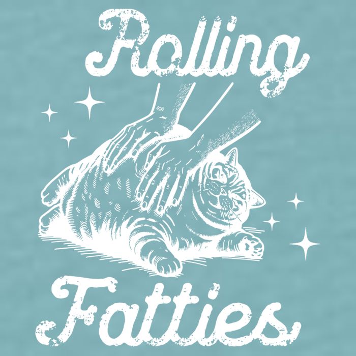 Rolling Fatties Cat Funny Sueded Cloud Jersey T-Shirt