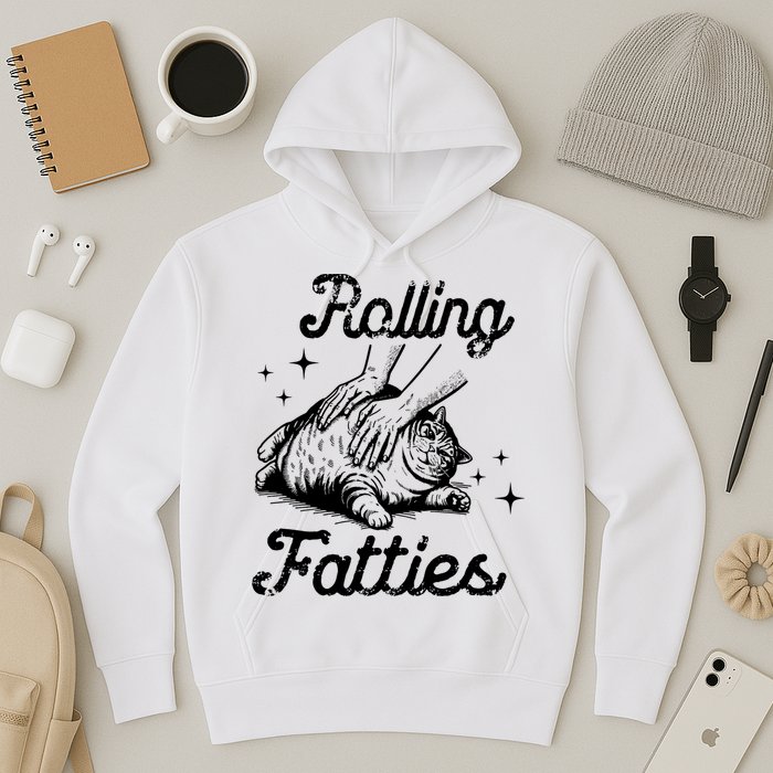 Rolling Fatties Cat Funny Hoodie