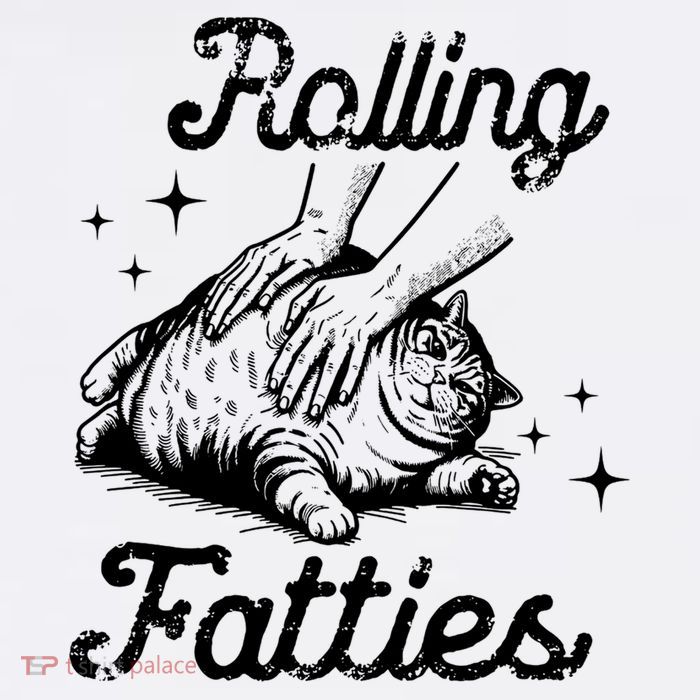 Rolling Fatties Cat Funny T-Shirt