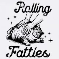 Rolling Fatties Cat Funny Button