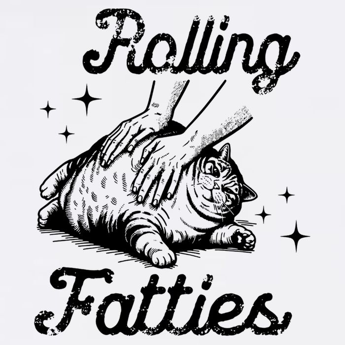 Rolling Fatties Cat Funny Button