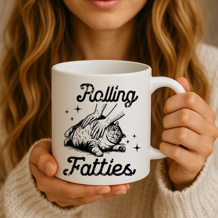 Rolling Fatties Cat Funny Mug