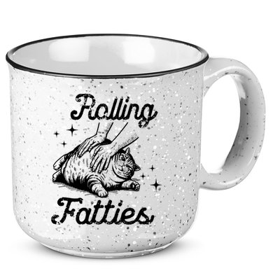 Rolling Fatties Cat Funny 15oz Campfire Ceramic Mug