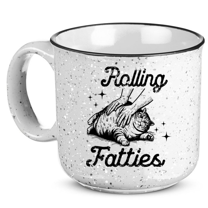 Rolling Fatties Cat Funny 15oz Campfire Ceramic Mug