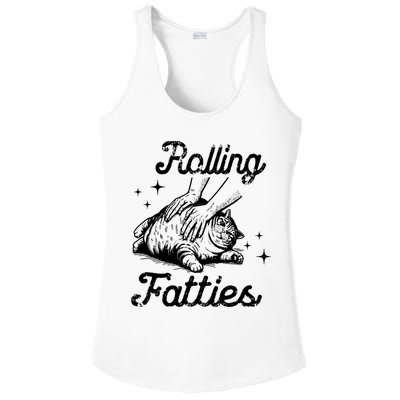 Rolling Fatties Cat Funny Ladies PosiCharge Competitor Racerback Tank