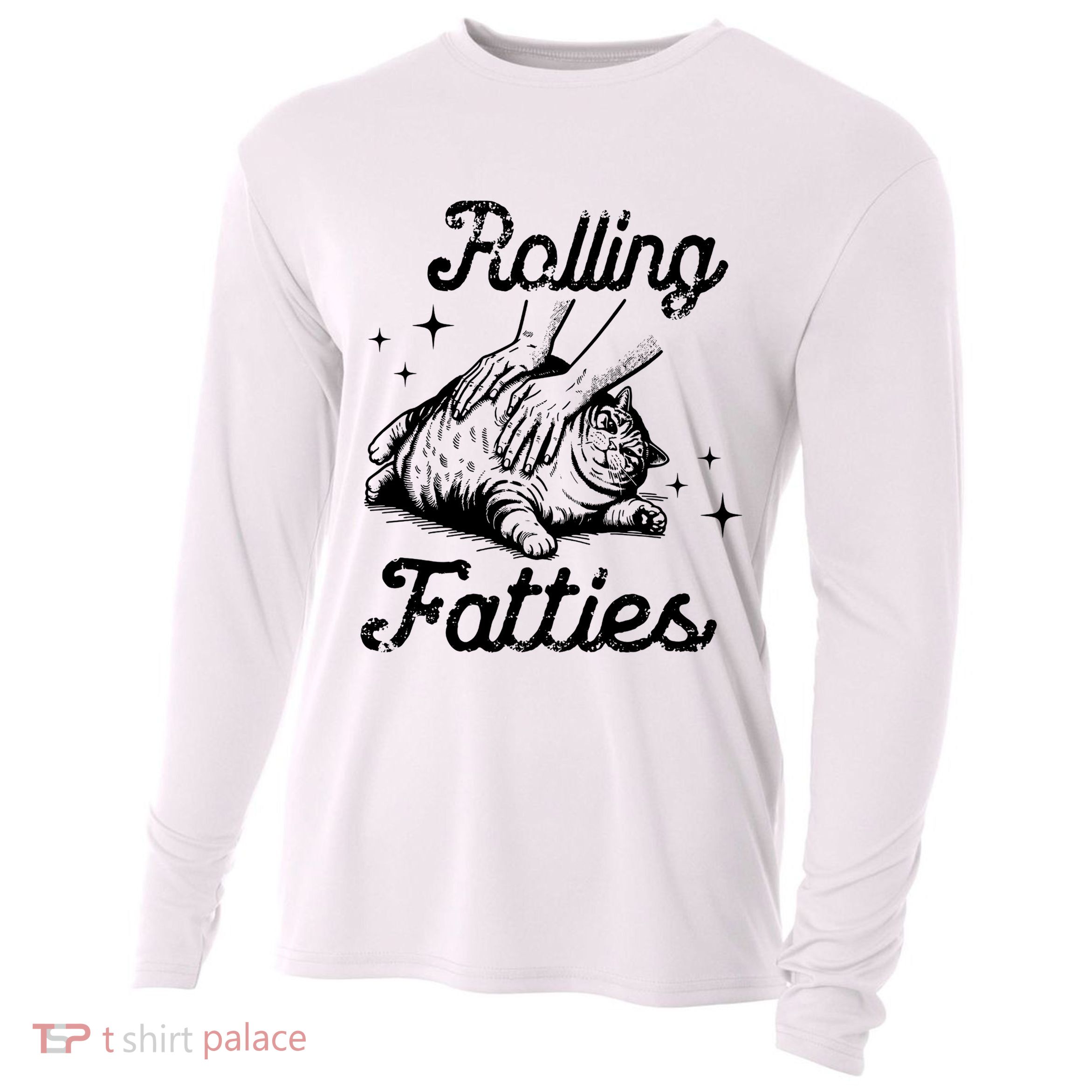 Rolling Fatties Cat Funny Cooling Performance Long Sleeve Crew