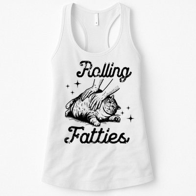 Rolling Fatties Cat Funny Womens Tank Top