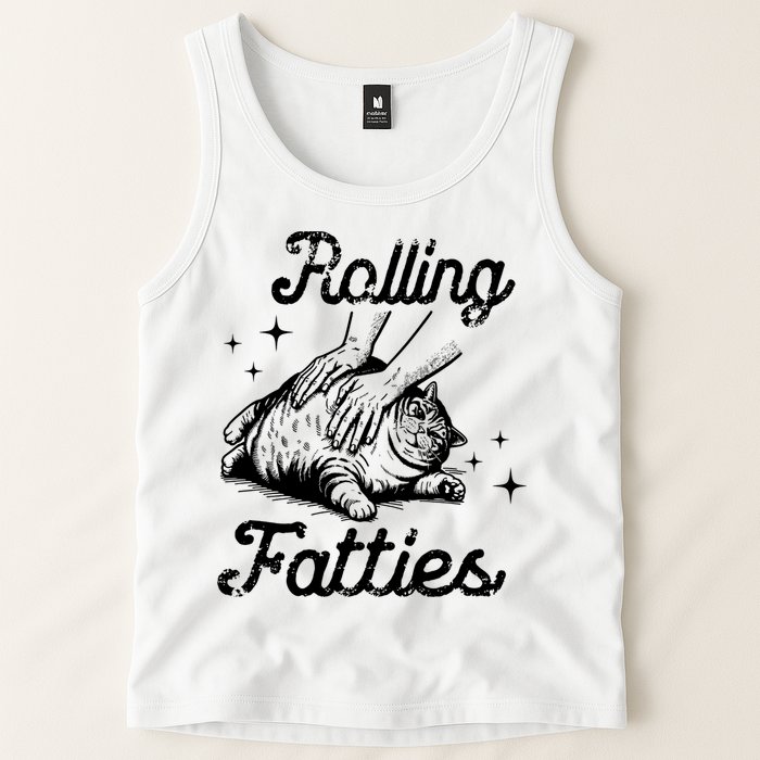 Rolling Fatties Cat Funny Tank Top