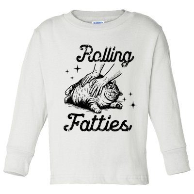 Rolling Fatties Cat Funny Toddler Long Sleeve Shirt