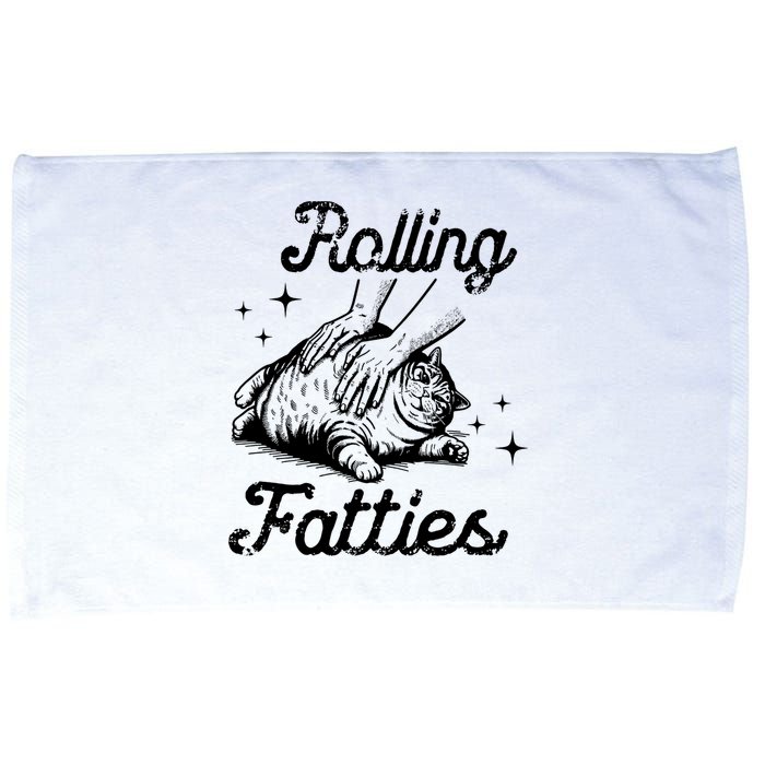 Rolling Fatties Cat Funny Microfiber Hand Towel