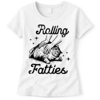Rolling Fatties Cat Funny Womens T-Shirt