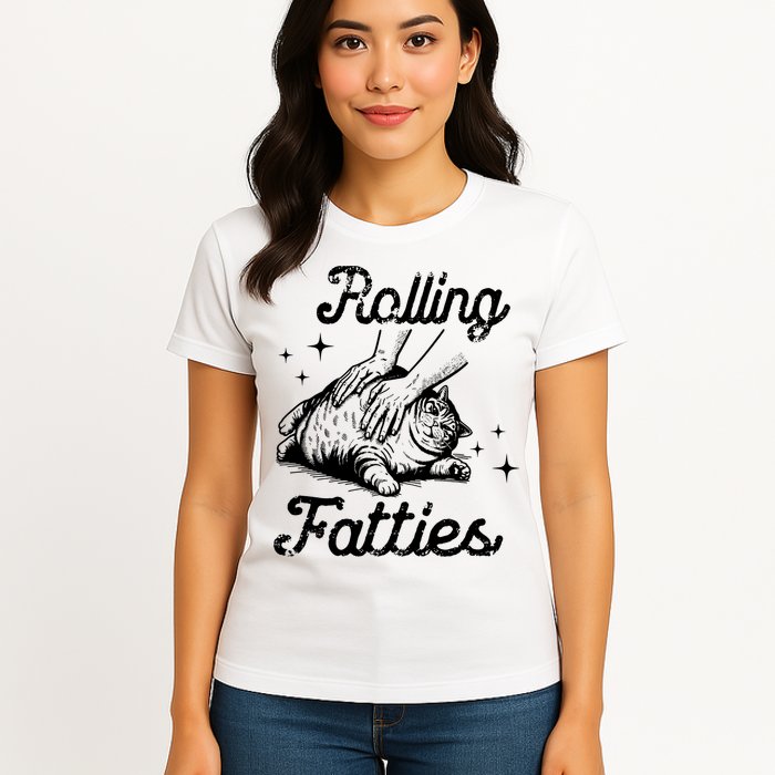 Rolling Fatties Cat Funny Womens T-Shirt