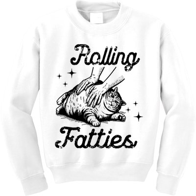 Rolling Fatties Cat Funny Kids Sweatshirt