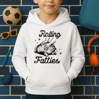 Rolling Fatties Cat Funny Kids Hoodie
