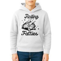 Rolling Fatties Cat Funny Kids Hoodie