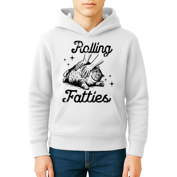 Rolling Fatties Cat Funny Kids Hoodie