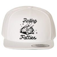 Rolling Fatties Cat Funny Wool Snapback Cap