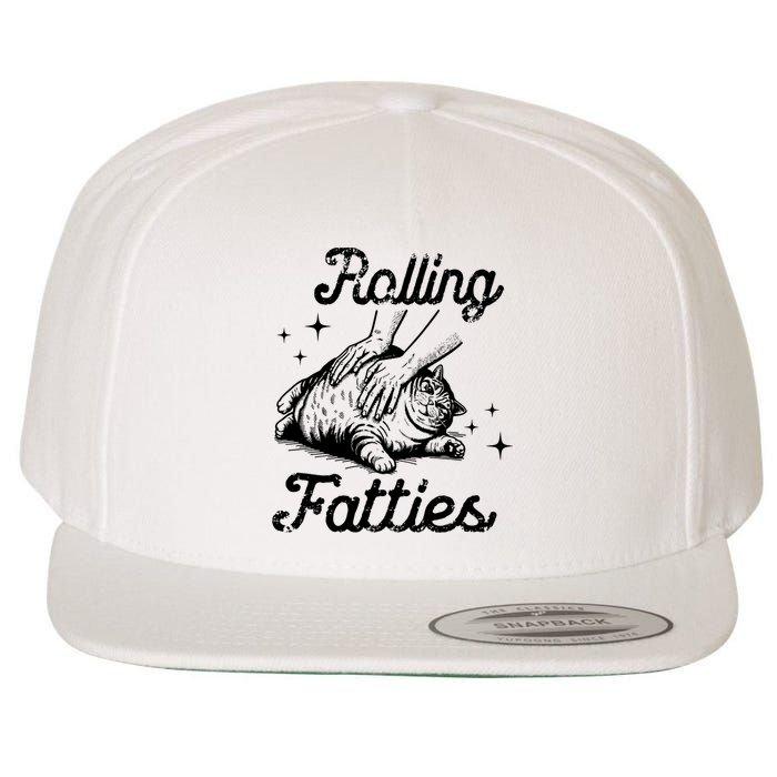 Rolling Fatties Cat Funny Wool Snapback Cap