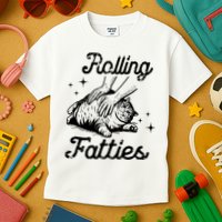 Rolling Fatties Cat Funny Kids T-Shirt