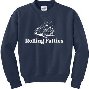 Rolling Fatties Cat Lover Funny Cat Kitten Kids Sweatshirt