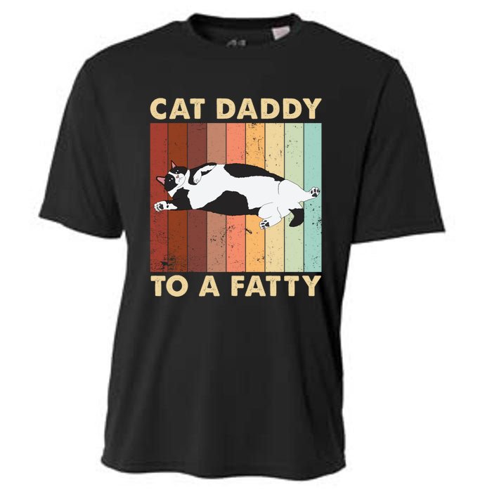 Retro Fat Chonk Dad Funny Cat Daddy To A Fatty Cooling Performance Crew T-Shirt