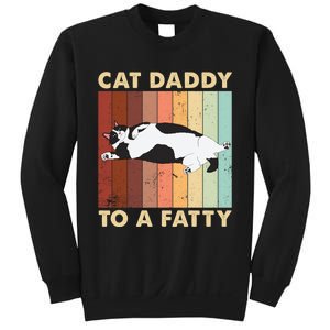 Retro Fat Chonk Dad Funny Cat Daddy To A Fatty Sweatshirt