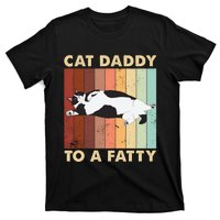 Retro Fat Chonk Dad Funny Cat Daddy To A Fatty T-Shirt