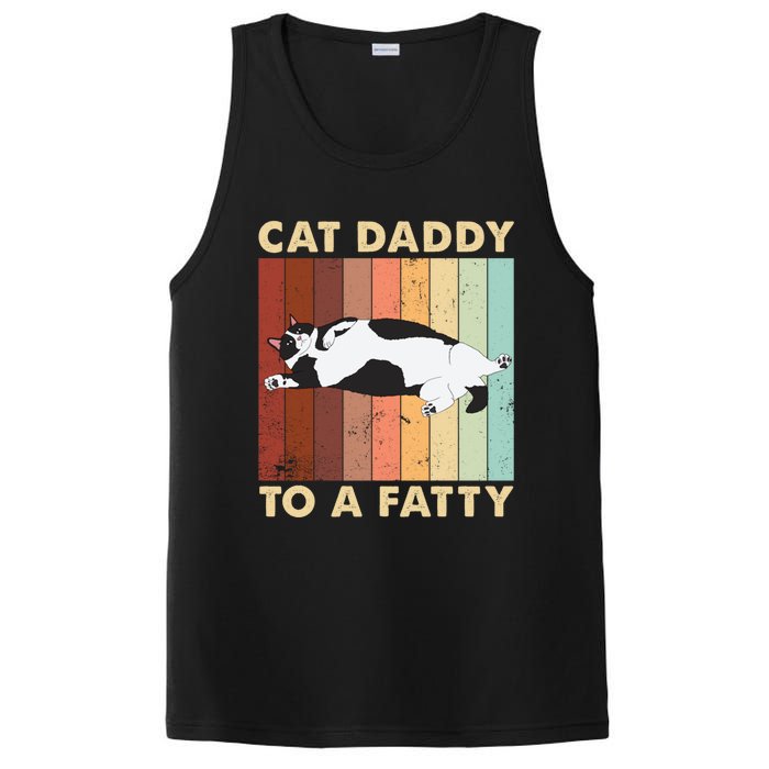 Retro Fat Chonk Dad Funny Cat Daddy To A Fatty PosiCharge Competitor Tank