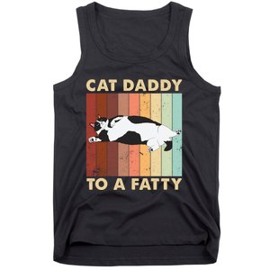 Retro Fat Chonk Dad Funny Cat Daddy To A Fatty Tank Top