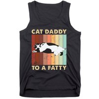 Retro Fat Chonk Dad Funny Cat Daddy To A Fatty Tank Top