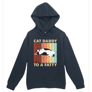 Retro Fat Chonk Dad Funny Cat Daddy To A Fatty Urban Pullover Hoodie