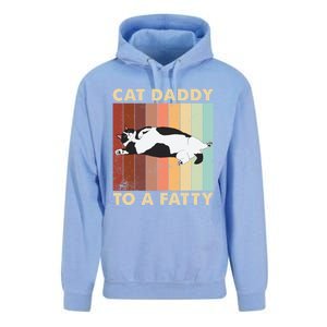 Retro Fat Chonk Dad Funny Cat Daddy To A Fatty Unisex Surf Hoodie