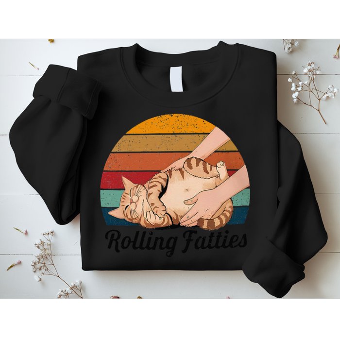 Rolling Fatties Cat Lover Humor Pet Cat Kitten Owner Sweatshirt