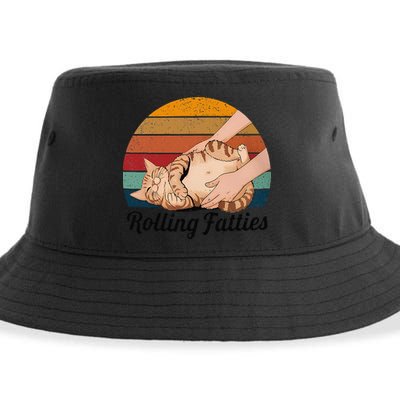 Rolling Fatties Cat Lover Humor Pet Cat Kitten Owner Sustainable Bucket Hat