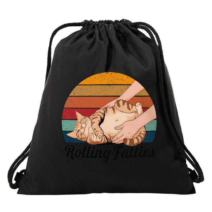 Rolling Fatties Cat Lover Humor Pet Cat Kitten Owner Drawstring Bag