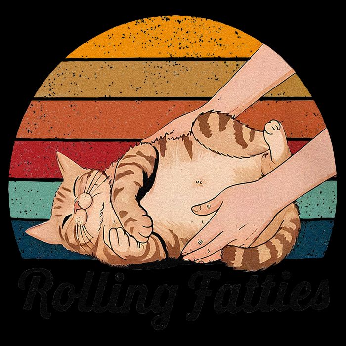 Rolling Fatties Cat Lover Humor Pet Cat Kitten Owner Drawstring Bag