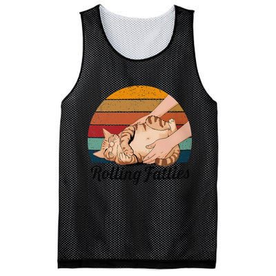Rolling Fatties Cat Lover Humor Pet Cat Kitten Owner Mesh Reversible Basketball Jersey Tank