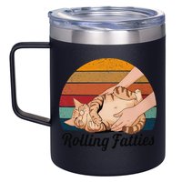 Rolling Fatties Cat Lover Humor Pet Cat Kitten Owner 12oz Stainless Steel Coffee Mug
