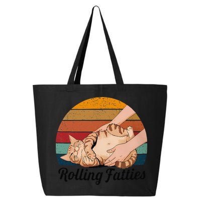 Rolling Fatties Cat Lover Humor Pet Cat Kitten Owner 25L Jumbo Tote