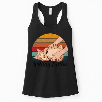 Rolling Fatties Cat Lover Humor Pet Cat Kitten Owner Womens Tank Top