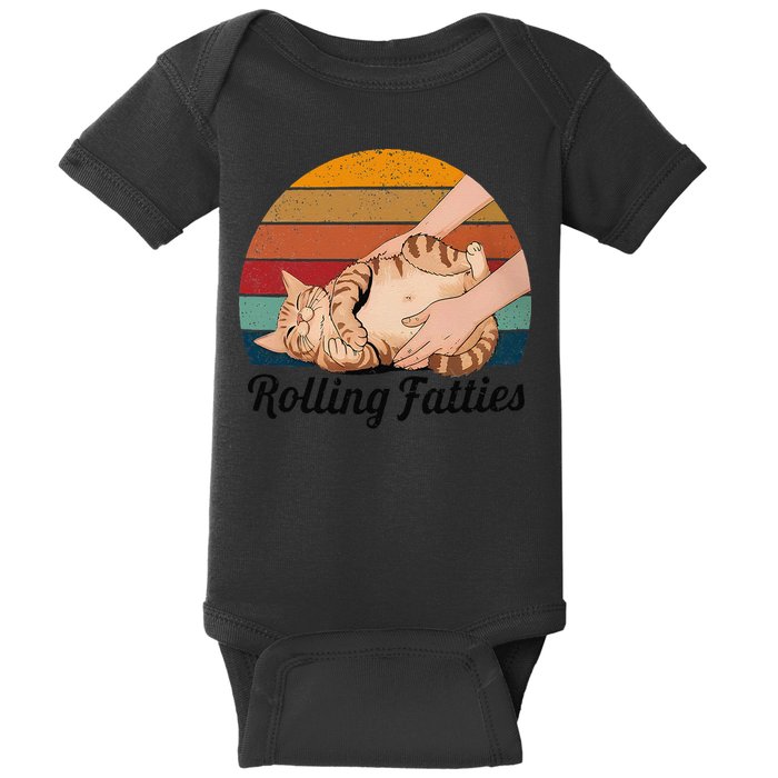 Rolling Fatties Cat Lover Humor Pet Cat Kitten Owner Baby Bodysuit