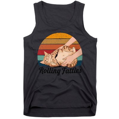 Rolling Fatties Cat Lover Humor Pet Cat Kitten Owner Tank Top