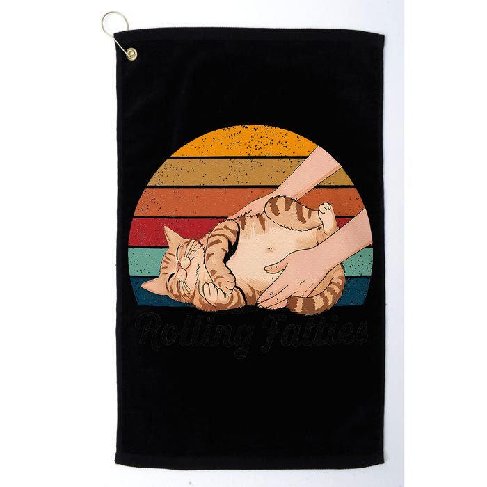 Rolling Fatties Cat Lover Humor Pet Cat Kitten Owner Golf Towel