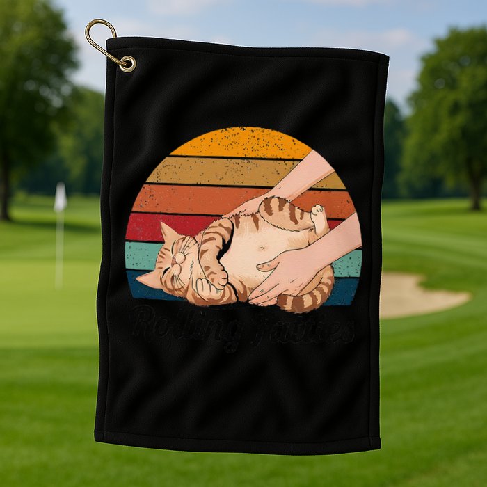Rolling Fatties Cat Lover Humor Pet Cat Kitten Owner Golf Towel
