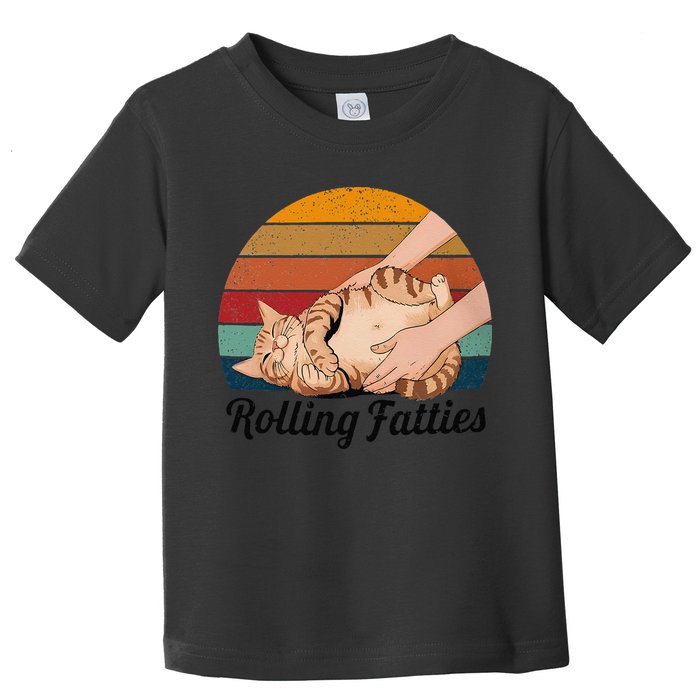 Rolling Fatties Cat Lover Humor Pet Cat Kitten Owner Toddler T-Shirt