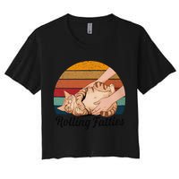 Rolling Fatties Cat Lover Humor Pet Cat Kitten Owner Women's Crop Top Tee