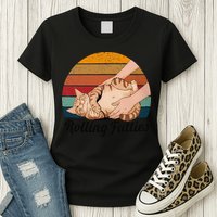Rolling Fatties Cat Lover Humor Pet Cat Kitten Owner Womens T-Shirt